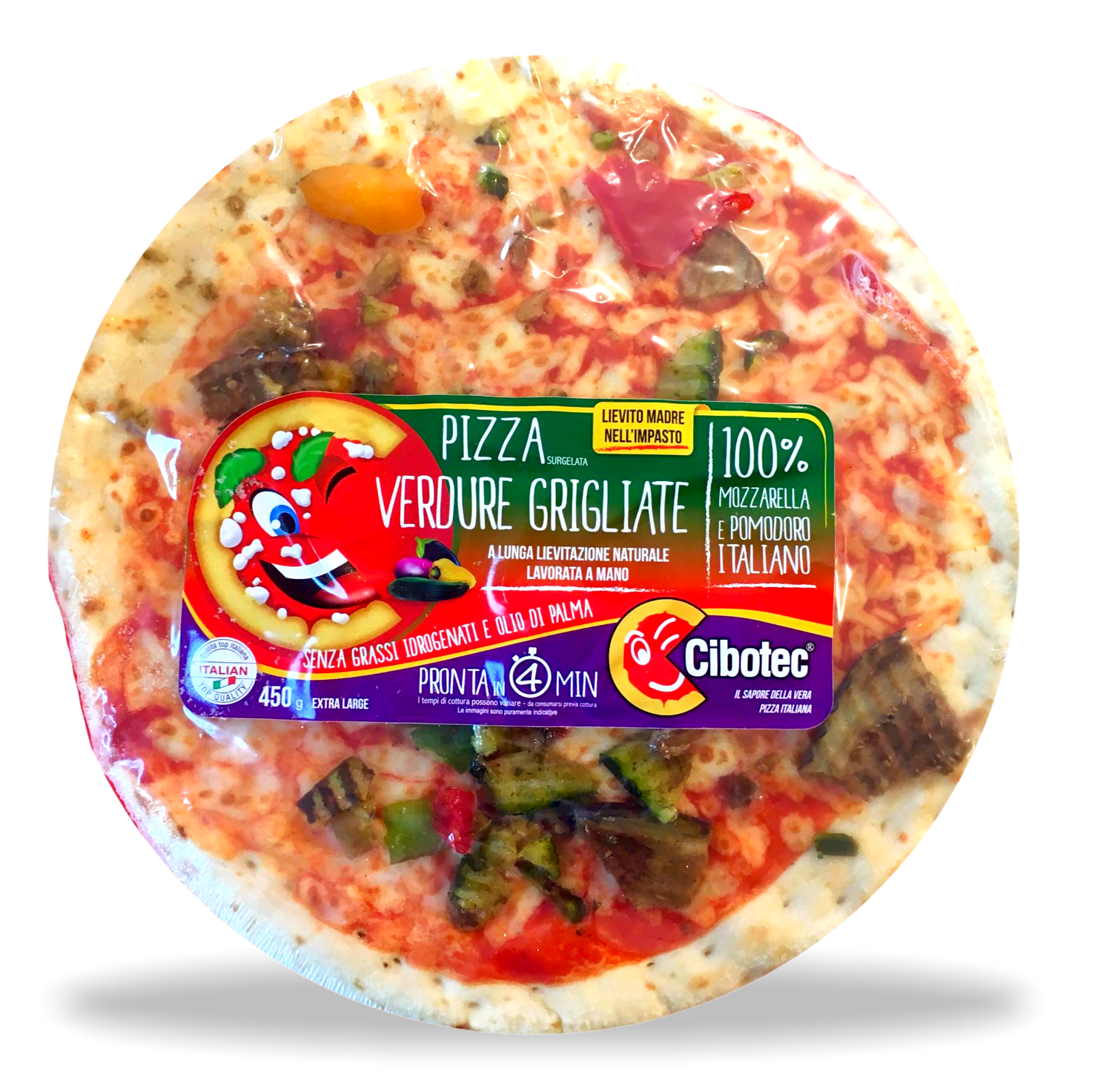 Maxi Pizza Verdure Grigliate artigianale surgelata diametro 30-32 cm 450 gr.