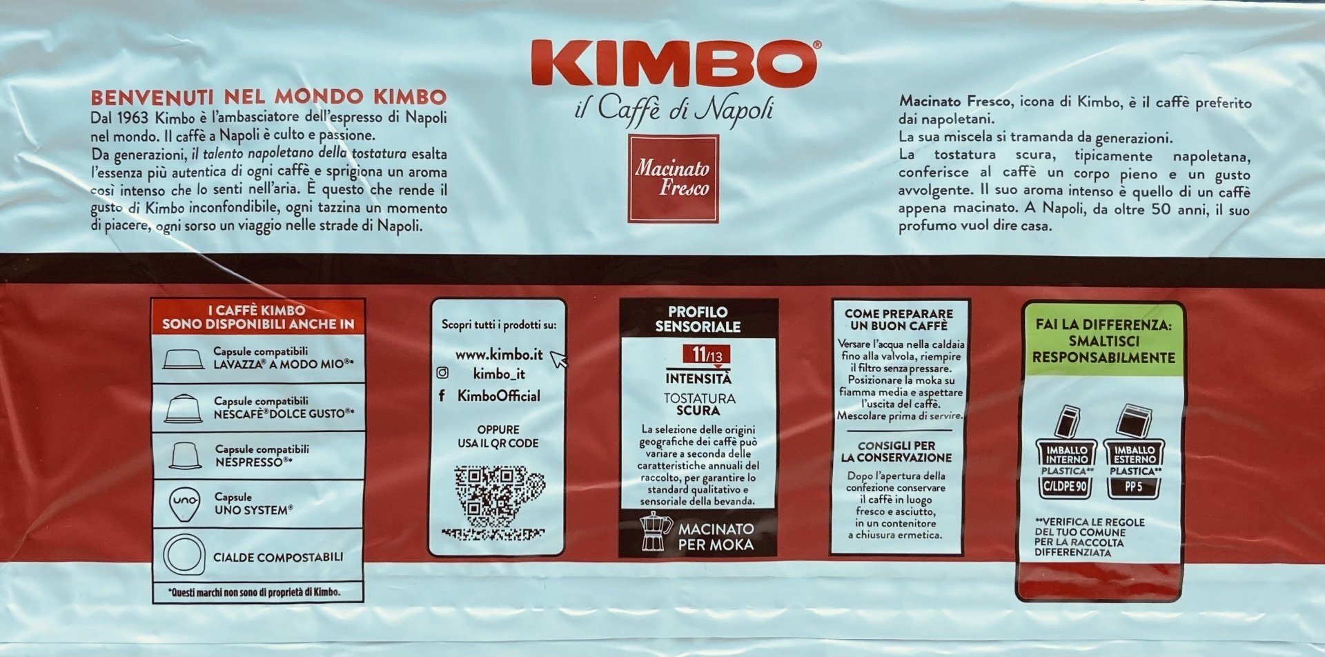 Caffè Kimbo 4x250 gr Macinato Fresco