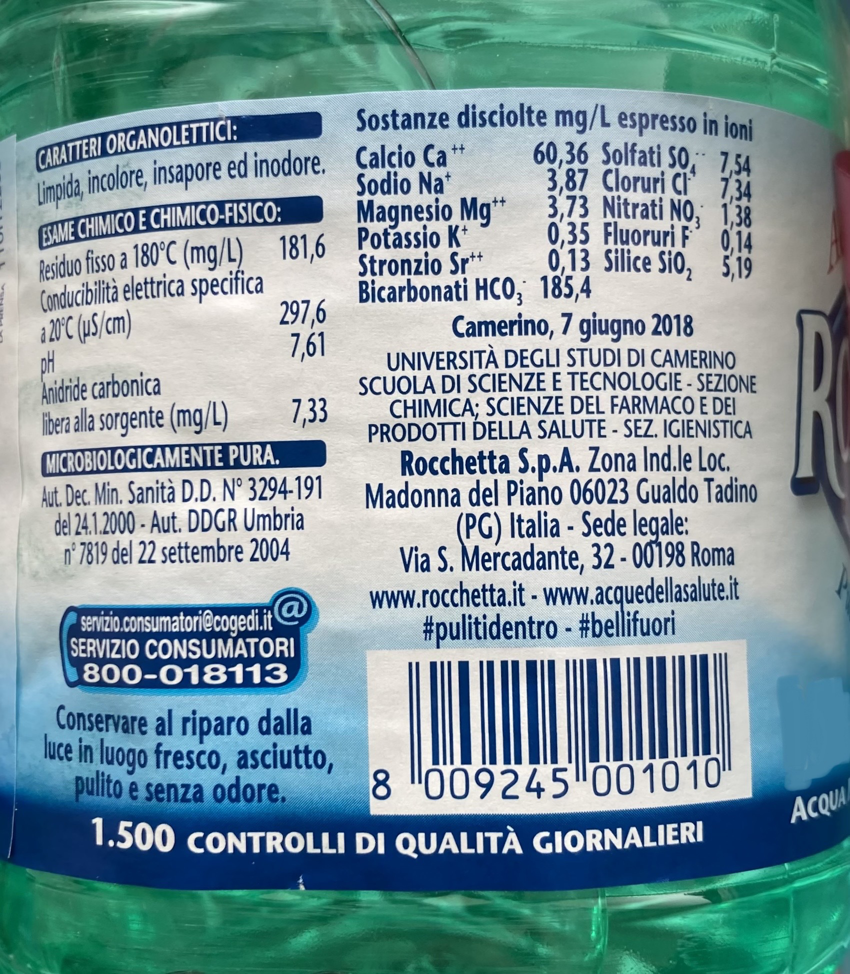 Acqua Minerale Naturale Rocchetta 6X1,5 L