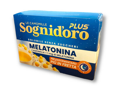 Camomilla Solubile con Melatonina 1 mg. Sogni D'Oro Plus Senza Zuccheri Per addormentarsi più in fretta