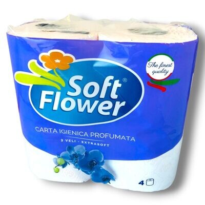 Carta Igienica Profumata 4 Rotoli 3 Veli Soft Flower