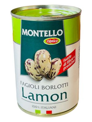 Fagioli Borlotti Lamon 100% Italiani Fonte di Fibre e Proteine 400g Sgocciolato 250g Montello.