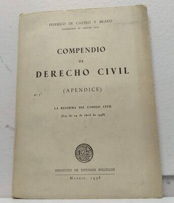 Compendio de derecho civil (Apéncide). Autor: De Castro y Bravo, Federico