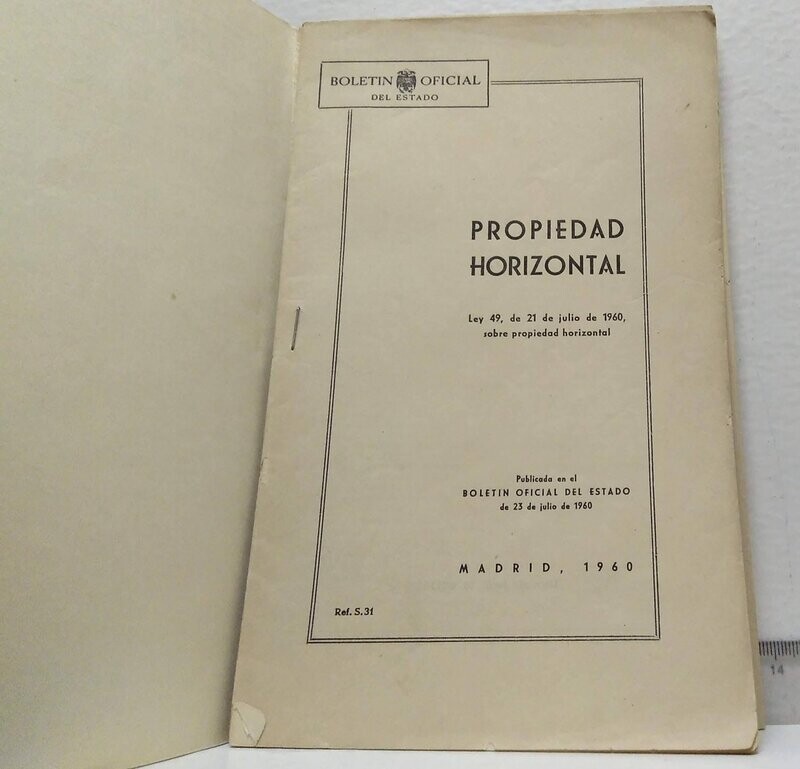 Propiedad horizontal. Autor: Boletín Oficial del Estado