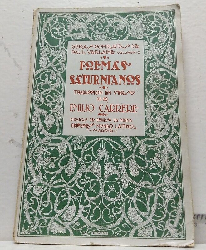 Poemas saturnianos. Volumen I.  Autor: Verlaine.