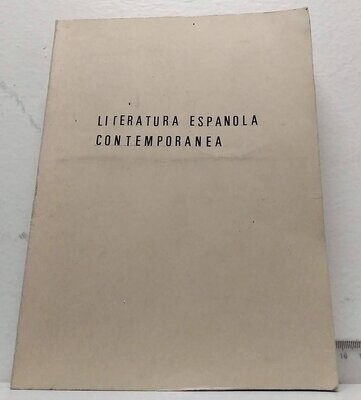 Literatura española contemporánea. Autor: V. Mateo Velasco S.M.