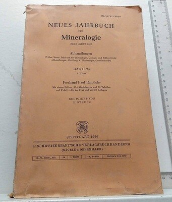 Neues Jarhbuch Mineralogie. Autor: Ramdorh, Paul