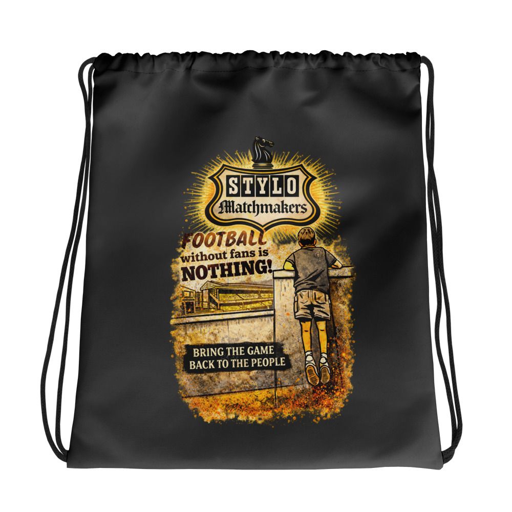 Football Without the Fans Is Nothing Drawstring Bag