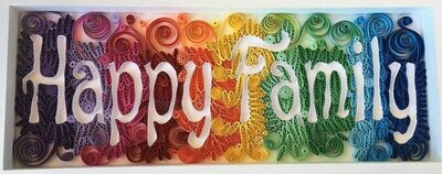 Happy Family - Quilling - Porte clés mural