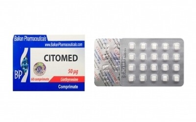BK Citomed
Principio attivo: Liothyronine Sodium
Produttore: Balkan Pharmaceuticals
Unità: 60 compresse (50mcg / scheda)