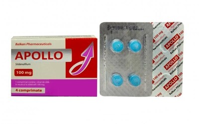 BK Apollo 100mg 4 tabs 
Principio attivo: Sildenafilum
Produttore: Balkan Pharmaceuticals
Unità: 4 compresse (100 mg / scheda)