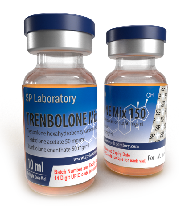 SP Trenbolone Mix 150 Principio attivo: Trenbolone Enanthate 50 mg. Trenbolone Acetato 50 mg, Trenbolone Esaidrrobenzilcarbonato 50 mg Produttore: SP Laboratories Unità: 1 flaconcino (150 mg/ml 10 ml)