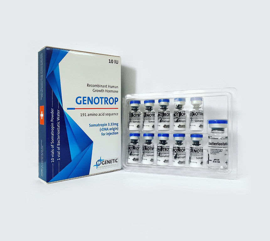 Genotrop 100IU
10.00 IU, + bacteriost	10 vials