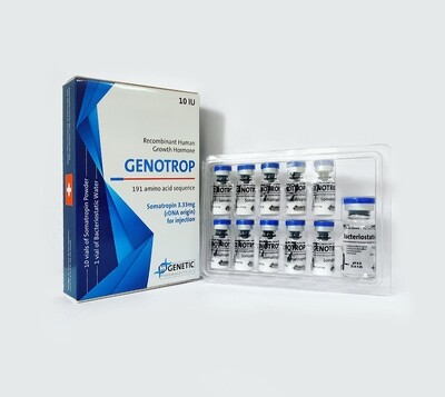Genotrop 100IU
10.00 IU, + bacteriost	10 vials