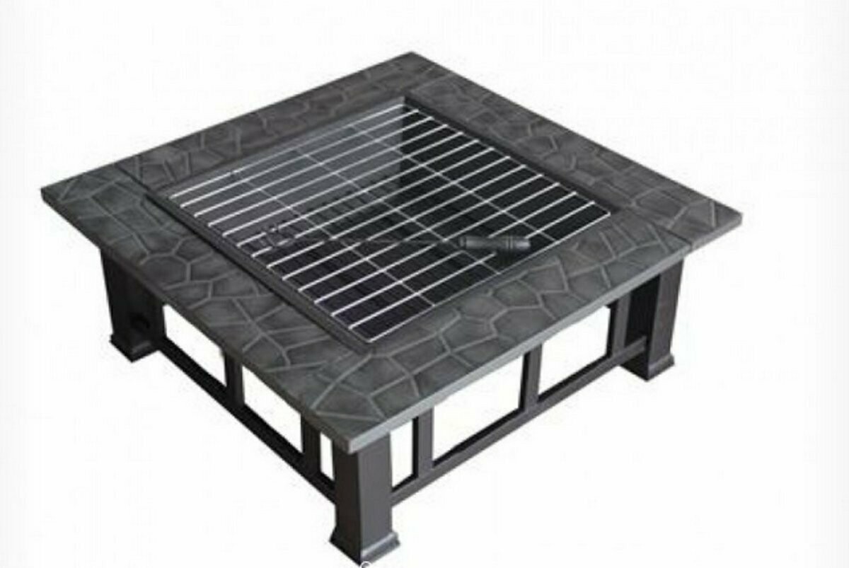 Metal Garden Fire pit Stove Brazier Outdoor BBQ Grill