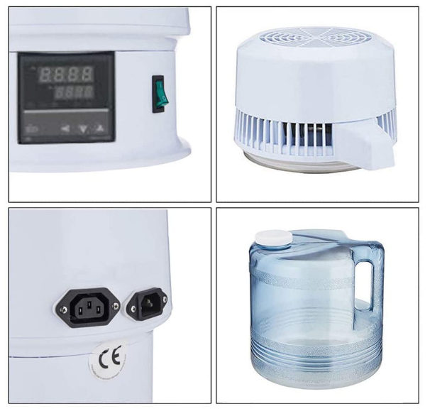 Upgraded 4L 750W Digital Control Distilling Water Machine with Handle
