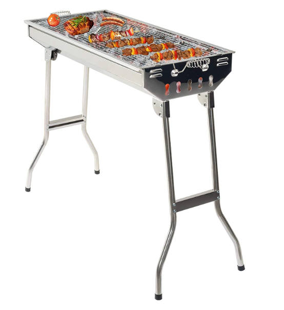 Portable Foldable Stainless Steel Barbecue Grill for Outdoor Cooking and Camping
