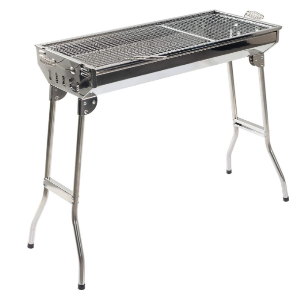 Portable Foldable Stainless Steel Barbecue Grill for Outdoor Cooking and Camping