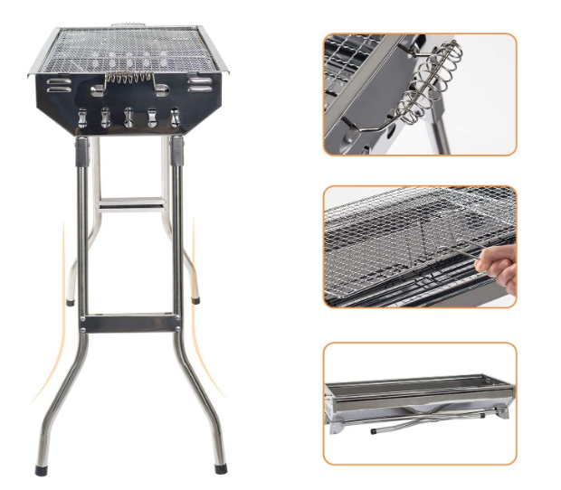 Portable &amp; Foldable Stainless Steel Outdoor Barbecue Grill