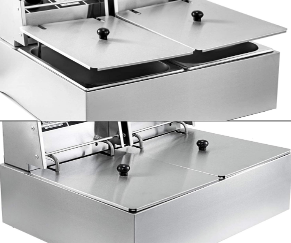 Dual Tank 12L Electric Fryer – Countertop Stainless Steel Fryer for Commercial and Home Use