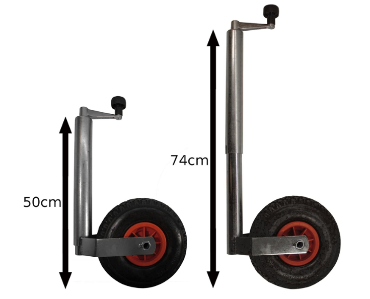Heavy Duty Pneumatic Jockey Wheel and Clamp with 48MM Shaft for Easy Trailer Maneuvering and Durable Support