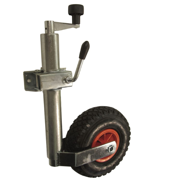 Heavy duty pneumatic jockey wheel and clamp  with 48MM shaft