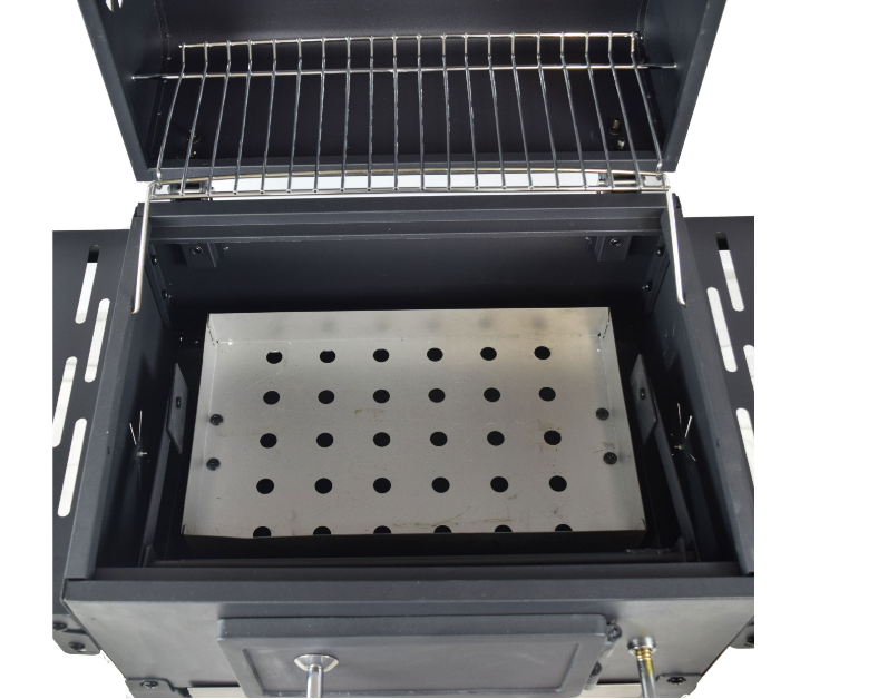 Grill Cart Angular Smart Charcoal Grill with Adjustable Cooking Surface and Modern Design
