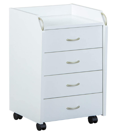 Drawer Unit Inter Link Roll Container With Plastic Rollers and Silver Handles