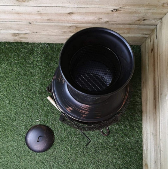 Chiminea Patio Heater, Outdoor Fireplace with Wide Heat Output for Garden and Patio