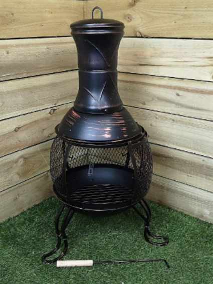 Chiminea Patio Heater, Outdoor Fireplace with Wide Heat Output for Garden and Patio
