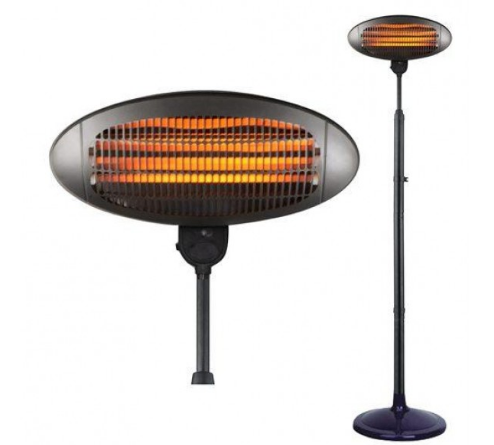 In/Outdoor Electric Lamp Patio Standing Heater with Safety Heat Protection for Efficient Outdoor Heating