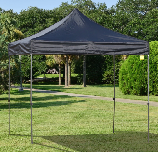 Black/White 2.9m x 2.9m Steel Frame Raised Roof Pop-Up Canopy – Portable Outdoor Shelter for Events and Parties