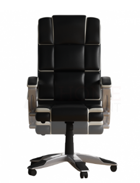 Executive Reclining Office Chair – Black and White Design for Stylish Comfort and Adjustable Support