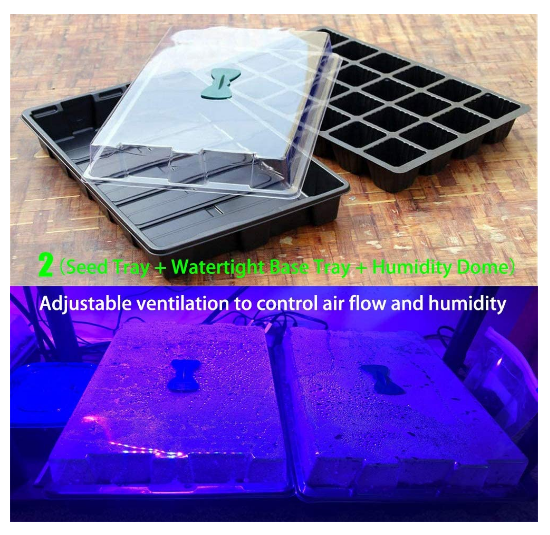 Black 24-Cell Propagator Seed Tray for Plants – Adjustable Vents for Optimal Growing Conditions