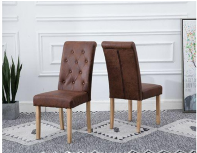 High Quality Fabric Dining Chairs Vintage Brownx2