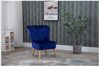 Single Modern Designed Crush Velvet Accent Chair
