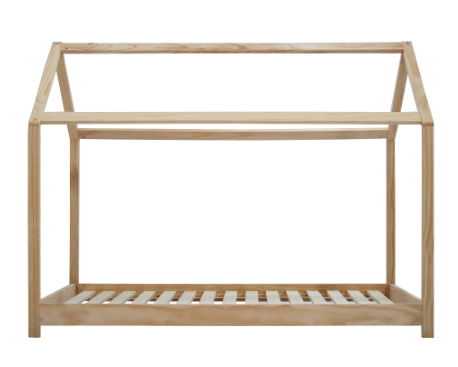 Solid Pine Timber Kids Wooden Single Bedless House Frame