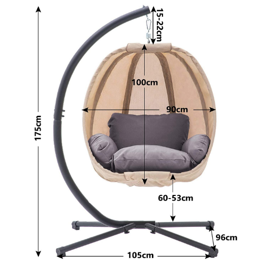 Hammock Chair Swing Basket with Stand, Including Frame for Indoor and Outdoor Relaxation