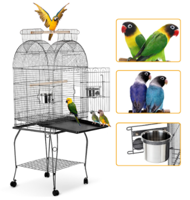 Bird Parrot Cage with Lockable Wheels