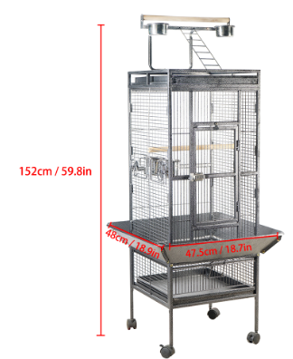 Bird Parrot Cage with Lockable Wheels – Spacious and Portable Cage for Birds and Parrots