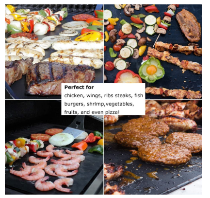 Set of 5 Non Stick Barbecue Baking Mat