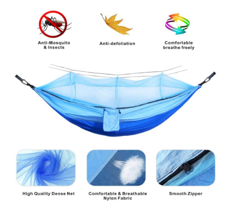 Double Camping Hammock with Bug Net – Waterproof and Durable for Outdoor Adventures, Backpacking, and Hiking