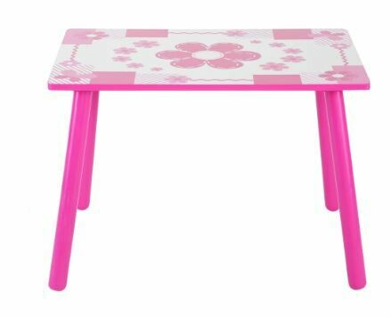 Wooden Flowers Table and Chair Set Kids Childs Studying Painting Home School