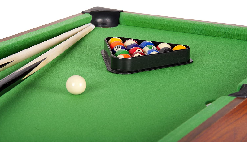 Children&#39;s Wooden Portable Pool Table for Kids, Folding Pool Table, Compact Design for Indoor/Outdoor Fun