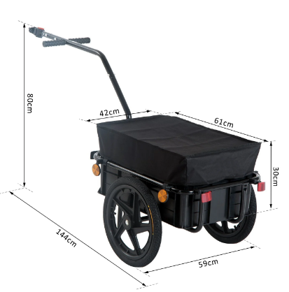 Cargo Bike Trailer with Heavy-Duty Utility Luggage Carrier for Hauling and Storage