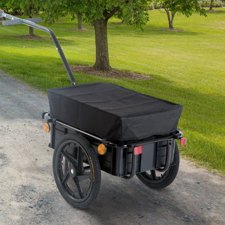Cargo Bike Trailer with Heavy-Duty Utility Luggage Carrier for Hauling and Storage