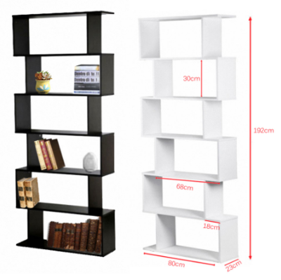 S Shape 6 Shelves Book Shelf For Shelving unit, Storage unit, etc