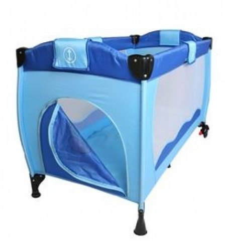 Foldable Baby Cot with Play Bar and 3 Detachable Toys for Comfort and Entertainment