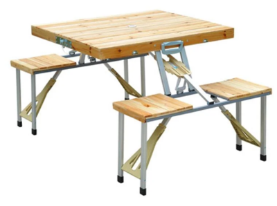 Portable Picnic Table Bench Set Silver