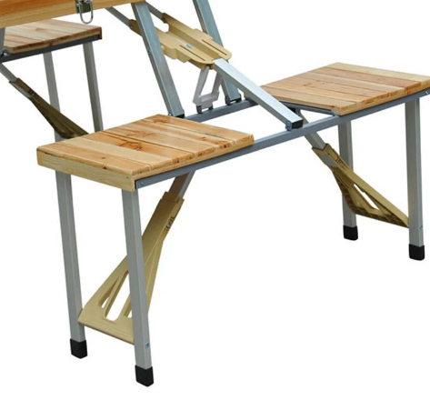 Portable Picnic Table Bench Set Silver